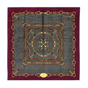 LAUREN Ralph Lauren Silk Scarf Equestrian Horse Bit Bridle Chain
